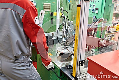 Press for rubber vulcanization Stock Photo