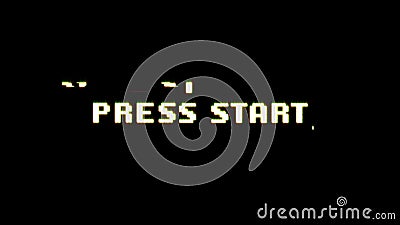 Press Start Game Ui Screen with Bad Glitch Effect Stock Video - Video of  connection, animation: 133049425