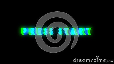 Press start text with bad signal Stock Photo