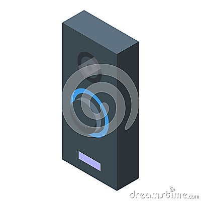 Press touch button icon isometric vector. Door bell Vector Illustration