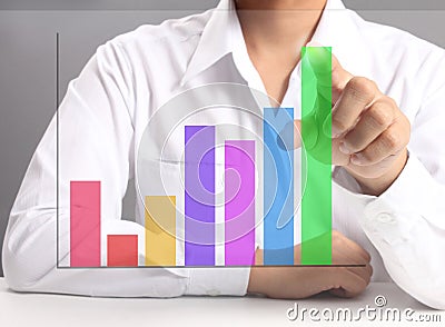Pressing chart button Stock Photo