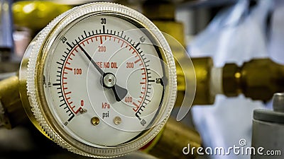 Pressue gauge up close Stock Photo