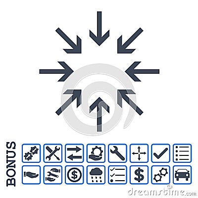 Pressure Arrows Flat Glyph Icon With Bonus Stock Photo