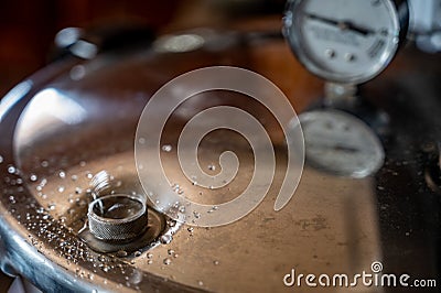 Pressure cooker guage and releave valve Stock Photo