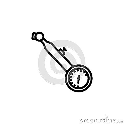 pressure gauge, compressor, tire. Vector sign in a simple style isolated on a white background Vector Illustration