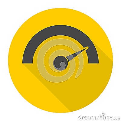 Pressure gauge - Manometer icon with long shadow Vector Illustration