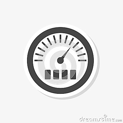 Pressure gauge sticker, Manometer icon, Pressure meter, simple vector icon Vector Illustration