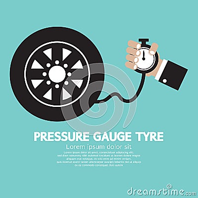 Pressure Gauge Tyre Vector Illustration