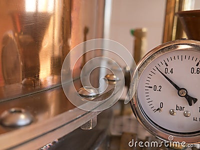 Pressure meter alembic Stock Photo