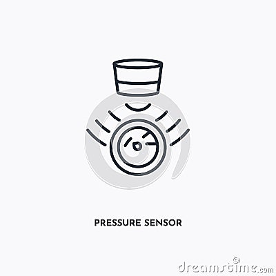 Pressure Sensor outline icon. Simple linear element illustration. Isolated line Pressure Sensor icon on white background. Thin Vector Illustration