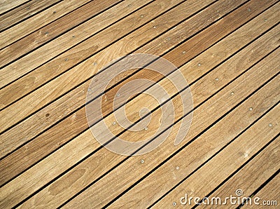 Pressure treated wood deck Stock Photo