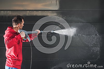 Pressure Washing Gate Stock Photo