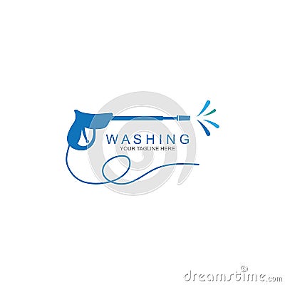 Pressure washing logo template Vector Illustration