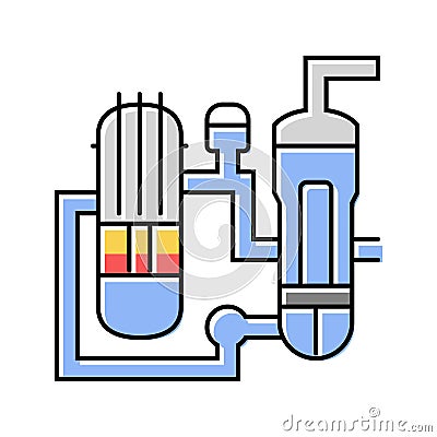 pressurized water reactor nuclear energy color icon vector illustration Vector Illustration