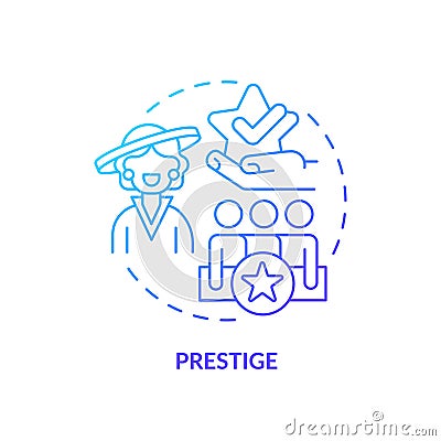 Prestige blue gradient concept icon Vector Illustration