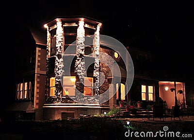 Prestige house at night Stock Photo