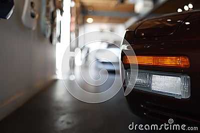 Right turn signal on a Porsche 944 at Walt Grace. Stock Photo