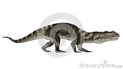 Prestosuchus dinosaur walking - 3D render Stock Photo