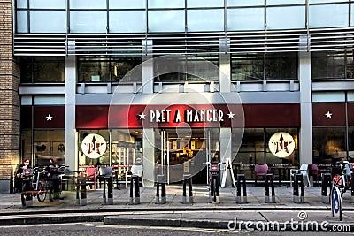 Pret A Manger cafe in london street Editorial Stock Photo