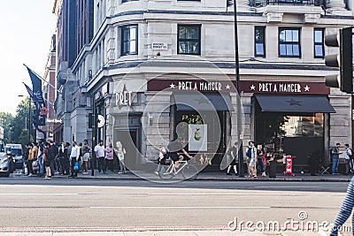 Pret A Manger cafe on the Oxford street, London Editorial Stock Photo