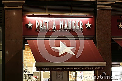 Pret a Manger, Charing Cross, London Editorial Stock Photo