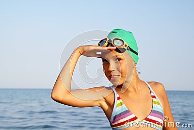 Preteen Girl On Sea Beach Stock Photo - Image: 11852670