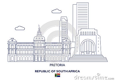 Pretoria City Skyline, South Africa Vector Illustration