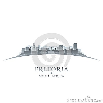 Pretoria South Africa city skyline silhouette white background Vector Illustration