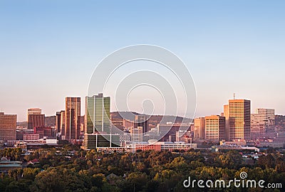 City of Pretoria skyline sunrise Stock Photo