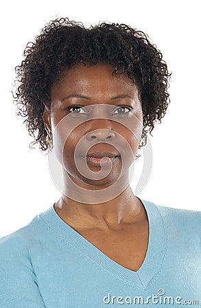 Pretty adult black woman looking at camera Stock Photo