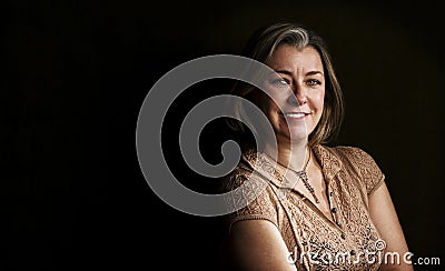Pretty Adult Woman with Copy Space Stock Photo