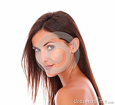 Pretty adult woman smiling at camera Stock Photo