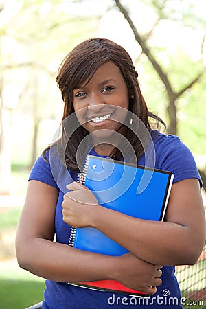 A pretty African-American college student Stock Photo