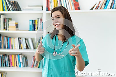 Pretty american female nurse Stock Photo