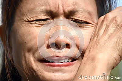 Tearful Female Senior Woman Stock Photo