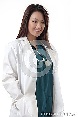 Pretty Asian Doctor Stock Photo