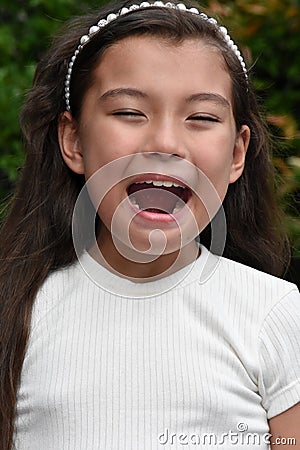 A Philippina Tween Under Stress Closeup Stock Photo