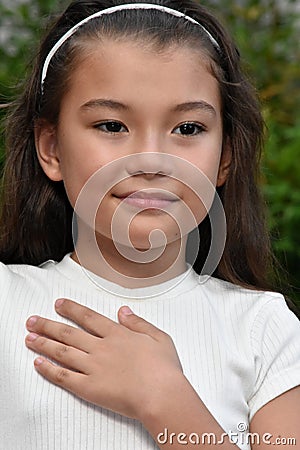 A Proud Beautiful Philippina Girl Closeup Stock Photo