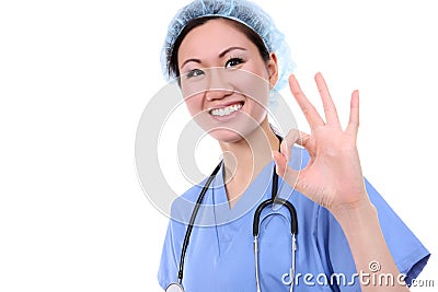 Pretty Asian Nurse Stock Photo