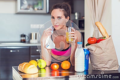 Pretty attractive athletic active sportive lady Stock Photo