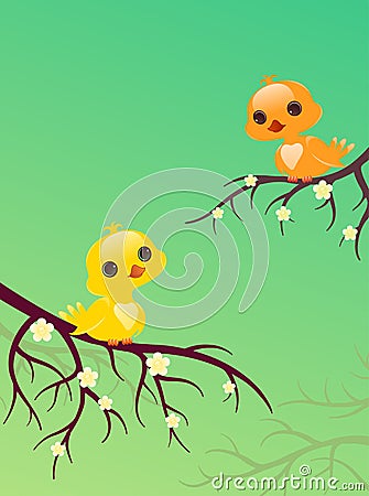 Pretty birds. Vector Illustration