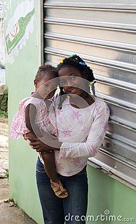 Pretty black girls. Dominican republic Editorial Stock Photo