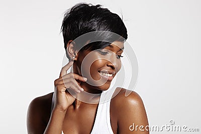 Pretty black woman Stock Photo