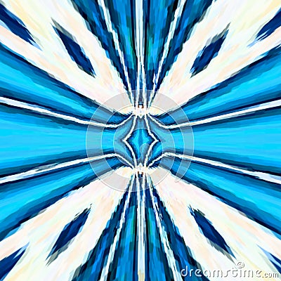 Pretty blue rays mandala, kaleidoscope fresh colors Stock Photo