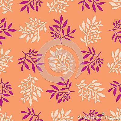 Pretty Boho Leaf Damask Seamless Vector Pattern Vector Illustration