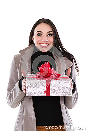 Pretty cheerful woman Stock Photo