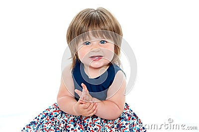 Pretty chubby little girl Stock Photo