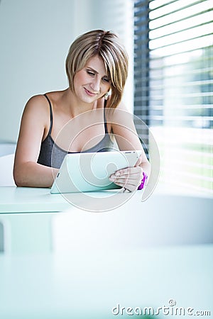 Pretty college student/businesswoman Stock Photo