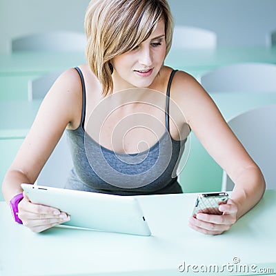 Pretty college student/businesswoman Stock Photo