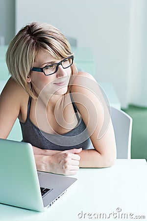 Pretty college student/businesswoman Stock Photo